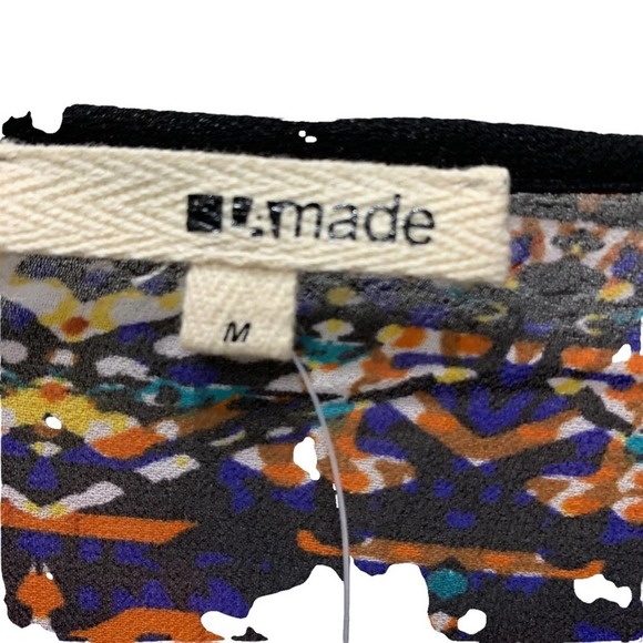 New LA Made top blouse geometric pattern shear size Medium short sleeve - Picture 7 of 8